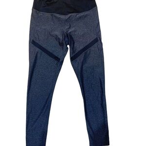 Z by Zella Charcoal Gray with Black detail Wide Waistband 7/8 Leggings Sz M